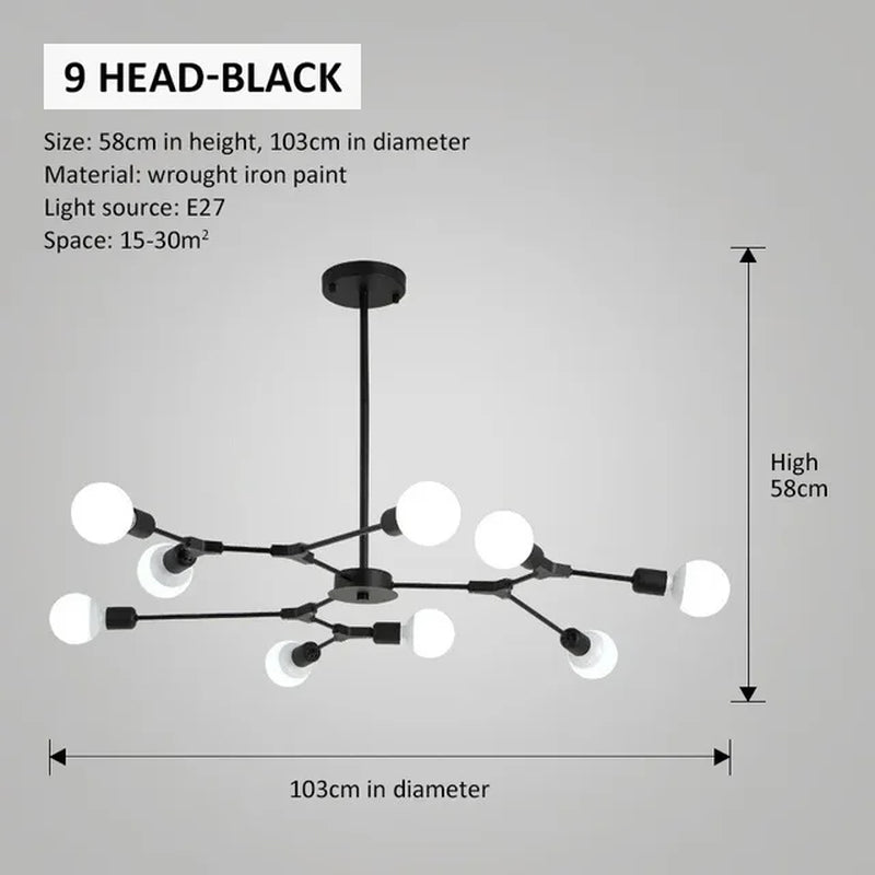 Modern Tree Shape Ceiling Chandelier Creative Design Ceiling Lamp Decor Pendant Lamp for Living Room Bedroom Kitcher Chandelier