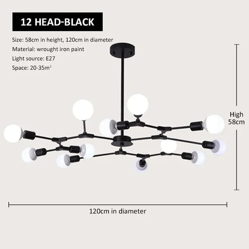 Modern Tree Shape Ceiling Chandelier Creative Design Ceiling Lamp Decor Pendant Lamp for Living Room Bedroom Kitcher Chandelier
