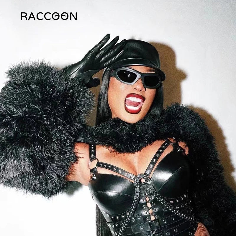 Geometric Frame Cyber Y2K Sunglasses Men Sporty Wrap around Intricate Cutouts Sun Glasses Women Fashion Luxury Brand Punk Shades