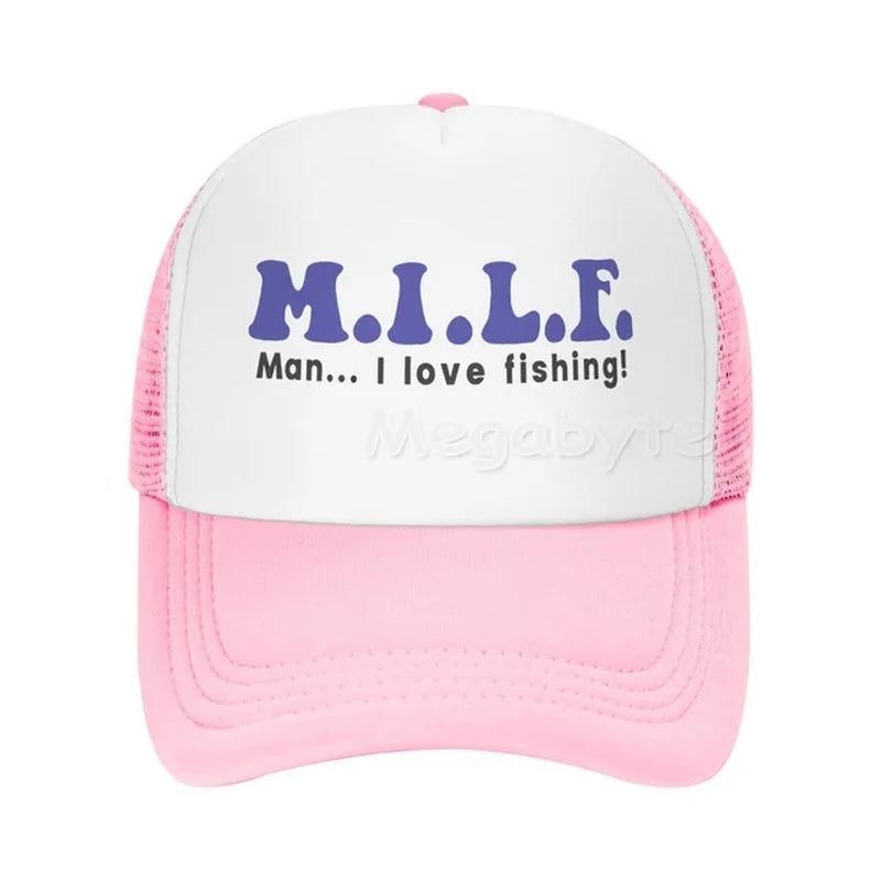 Trucker Hat - Fishing Gifts for Men - I Love Fishing Outdoor Snapback Fishing Cap Hats Fishing Camping and Daily Use