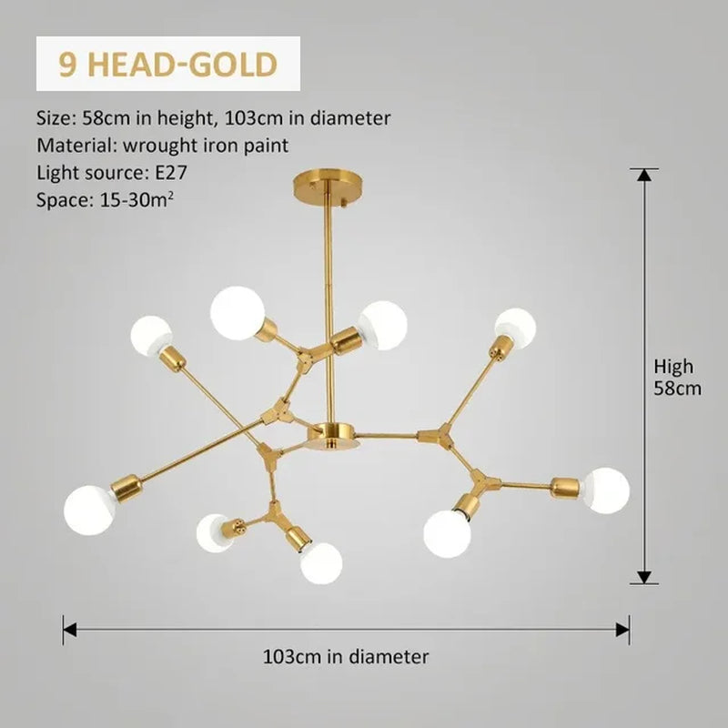 Modern Tree Shape Ceiling Chandelier Creative Design Ceiling Lamp Decor Pendant Lamp for Living Room Bedroom Kitcher Chandelier