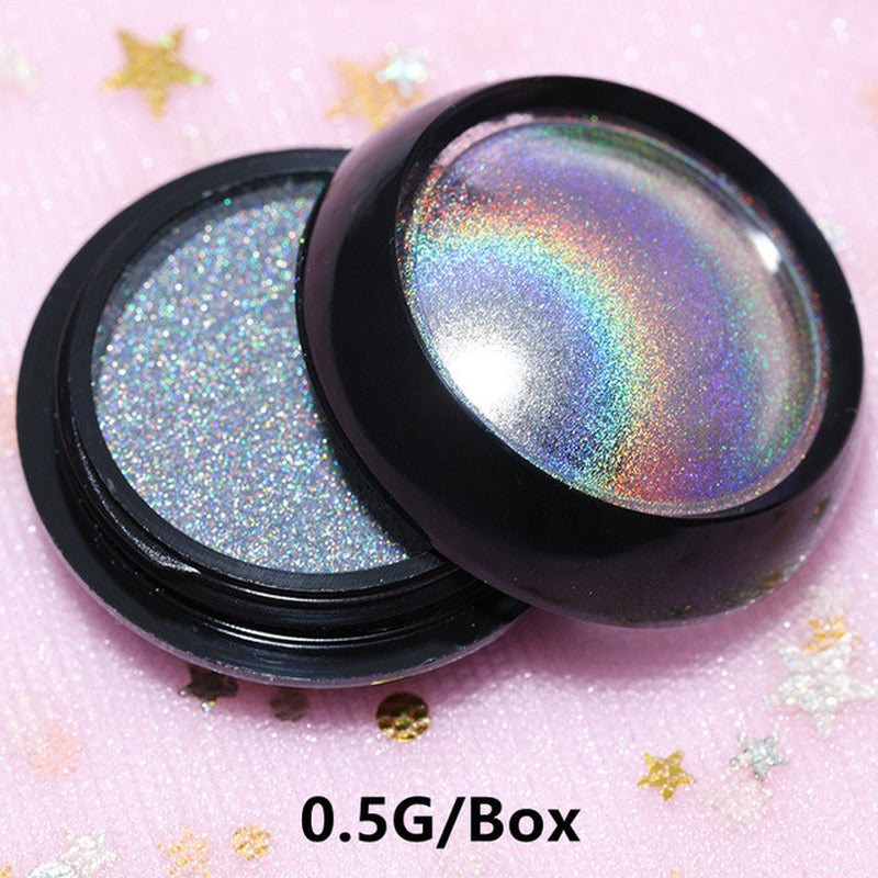 Silver Holographic Nail Powder Glitter Laser Shimmer Nail Art Decorations Manicure Shining Chrome Pigment Mirror Dust