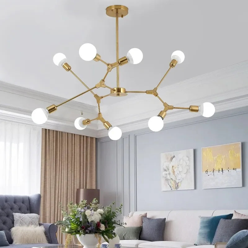 Modern Tree Shape Ceiling Chandelier Creative Design Ceiling Lamp Decor Pendant Lamp for Living Room Bedroom Kitcher Chandelier