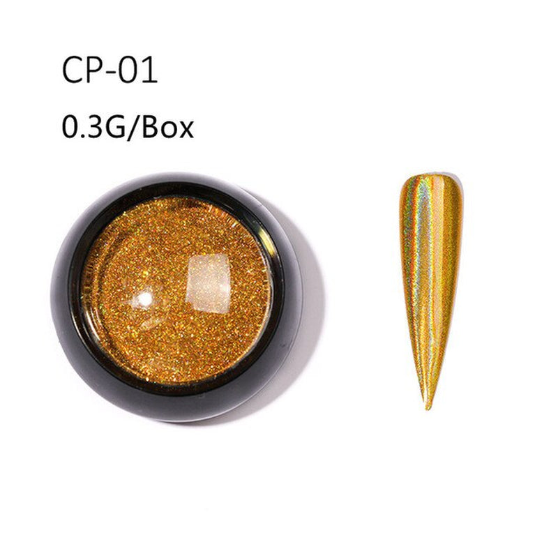 Silver Holographic Nail Powder Glitter Laser Shimmer Nail Art Decorations Manicure Shining Chrome Pigment Mirror Dust