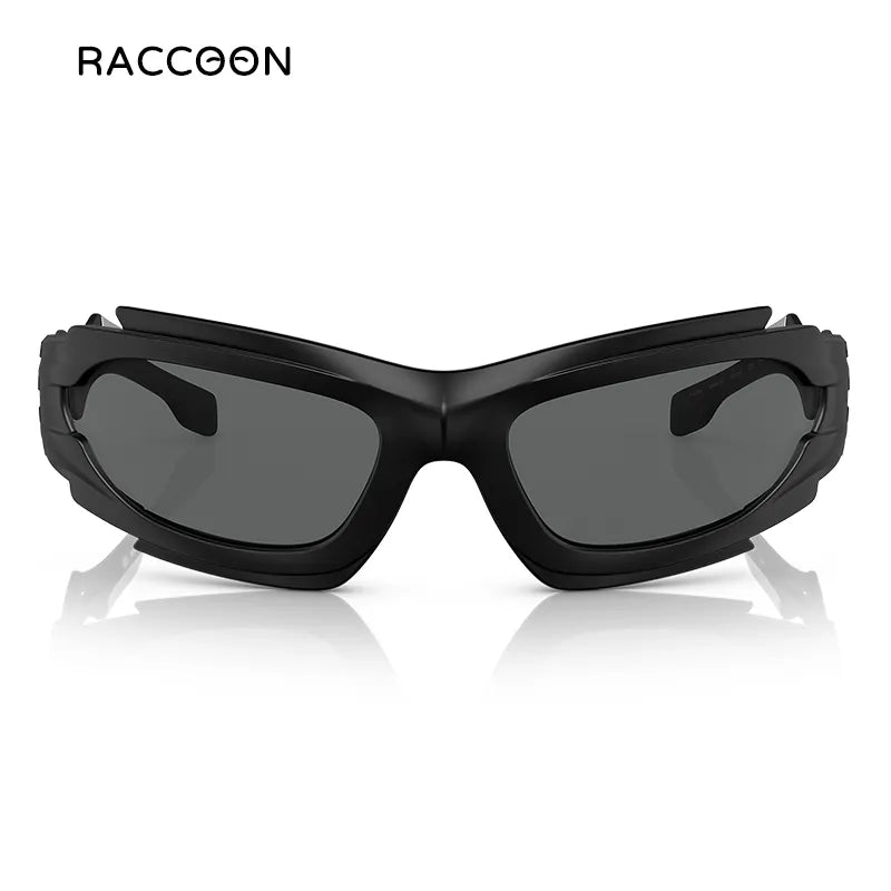 Geometric Frame Cyber Y2K Sunglasses Men Sporty Wrap around Intricate Cutouts Sun Glasses Women Fashion Luxury Brand Punk Shades