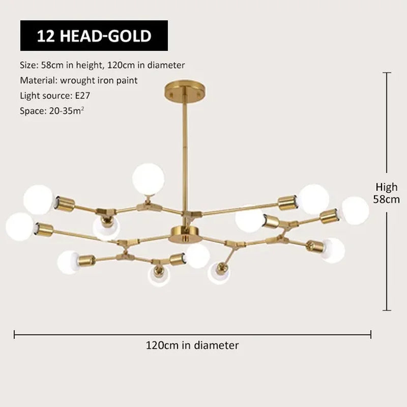 Modern Tree Shape Ceiling Chandelier Creative Design Ceiling Lamp Decor Pendant Lamp for Living Room Bedroom Kitcher Chandelier