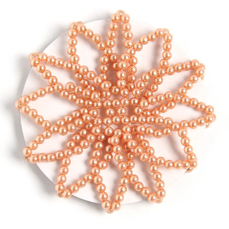 1 PC or 2PC Hand Made Crochet Pearl Elastic Hair Nets Ballet Dancing Snood Net Hair Bands Bun Covers Ornament for Ladies