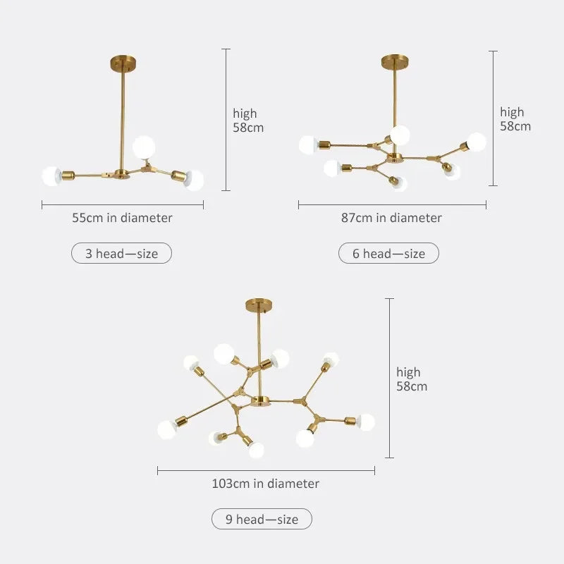 Modern Tree Shape Ceiling Chandelier Creative Design Ceiling Lamp Decor Pendant Lamp for Living Room Bedroom Kitcher Chandelier