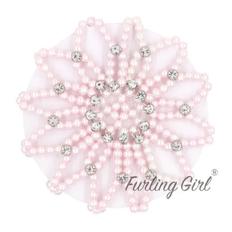 1 PC or 2PC Hand Made Crochet Pearl Elastic Hair Nets Ballet Dancing Snood Net Hair Bands Bun Covers Ornament for Ladies