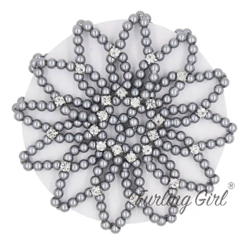 1 PC or 2PC Hand Made Crochet Pearl Elastic Hair Nets Ballet Dancing Snood Net Hair Bands Bun Covers Ornament for Ladies