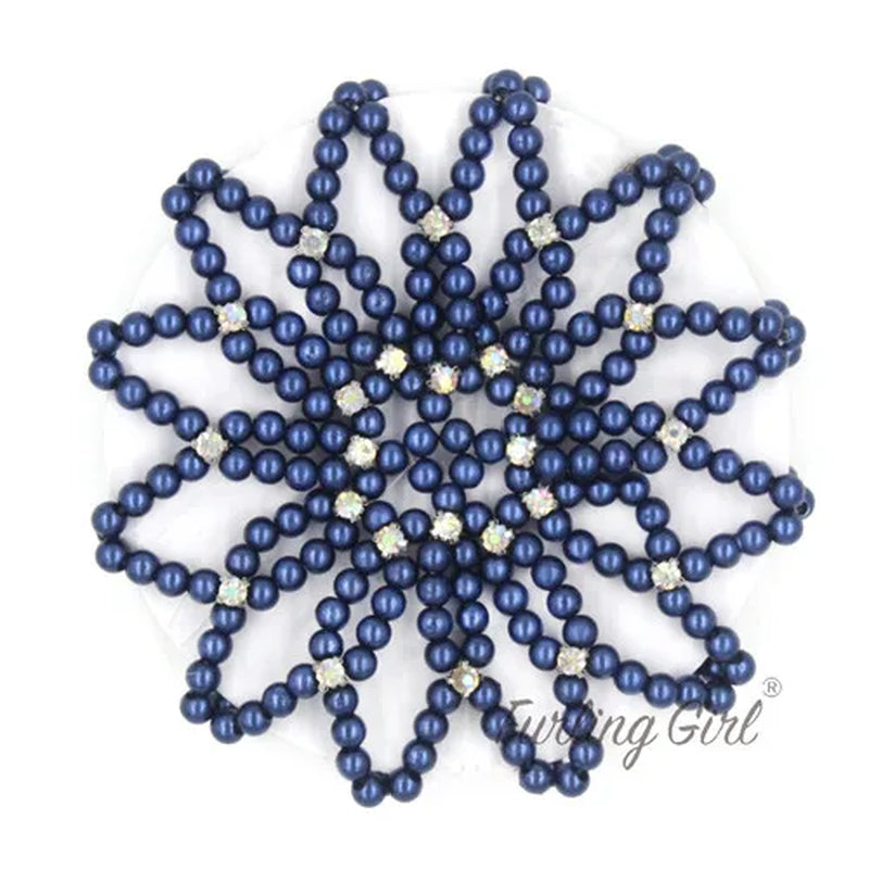 1 PC or 2PC Hand Made Crochet Pearl Elastic Hair Nets Ballet Dancing Snood Net Hair Bands Bun Covers Ornament for Ladies