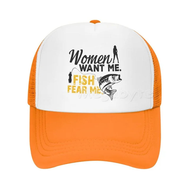 Trucker Hat - Fishing Gifts for Men - I Love Fishing Outdoor Snapback Fishing Cap Hats Fishing Camping and Daily Use