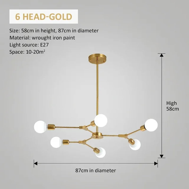 Modern Tree Shape Ceiling Chandelier Creative Design Ceiling Lamp Decor Pendant Lamp for Living Room Bedroom Kitcher Chandelier