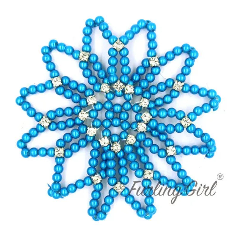 1 PC or 2PC Hand Made Crochet Pearl Elastic Hair Nets Ballet Dancing Snood Net Hair Bands Bun Covers Ornament for Ladies