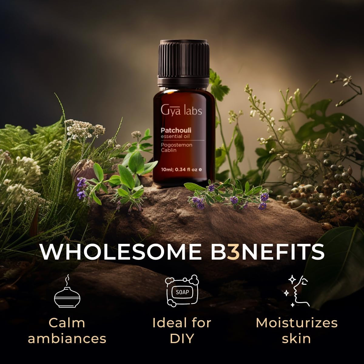 "Pure Patchouli Oil - Enhance Your Senses with 100% Natural Aromatherapy Oil for Diffusers, Skin, and Candle Making (0.34 Fl Oz)"