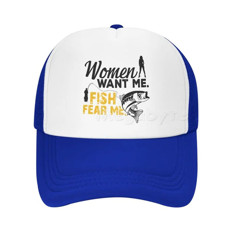 Trucker Hat - Fishing Gifts for Men - I Love Fishing Outdoor Snapback Fishing Cap Hats Fishing Camping and Daily Use