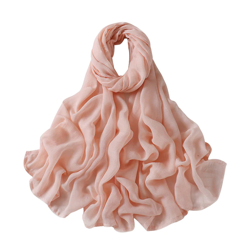 Muslim Hijabs for Women Scarf Thin Plain Shawls Femme Musulman Soft Viscose Rayon Headscarf Islamic Turban Headband 190X85Cm