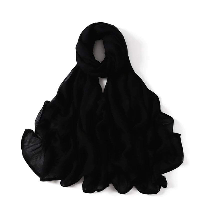 Muslim Hijabs for Women Scarf Thin Plain Shawls Femme Musulman Soft Viscose Rayon Headscarf Islamic Turban Headband 190X85Cm